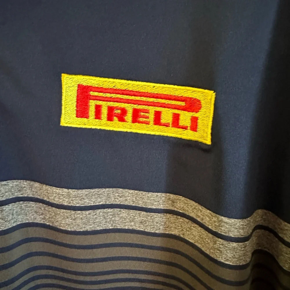 Adidas‎ Pirelli Tires Golf Polo Shirt Large Blue And Gray